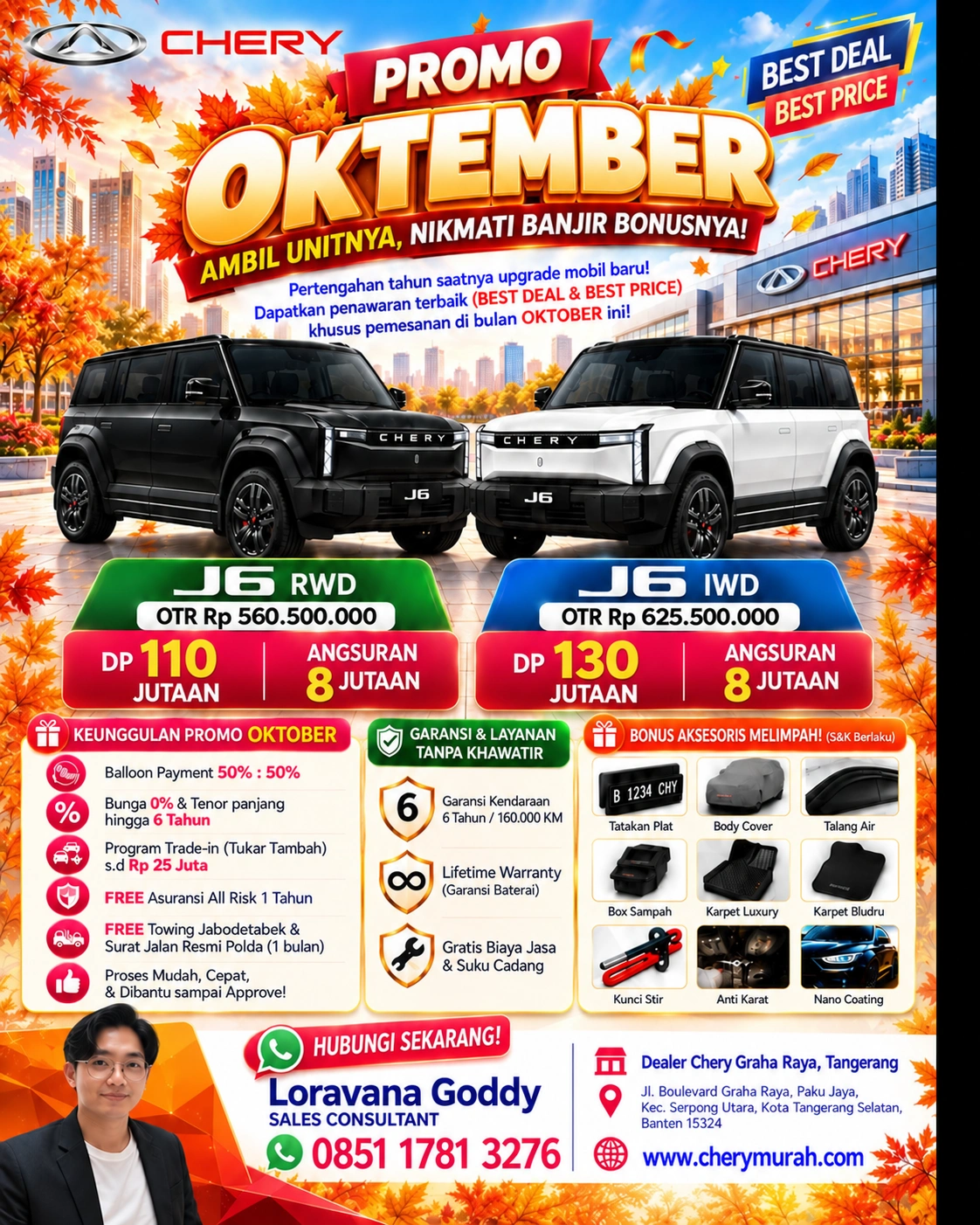 Promo Oktober Chery J6 RWD dan IWD
